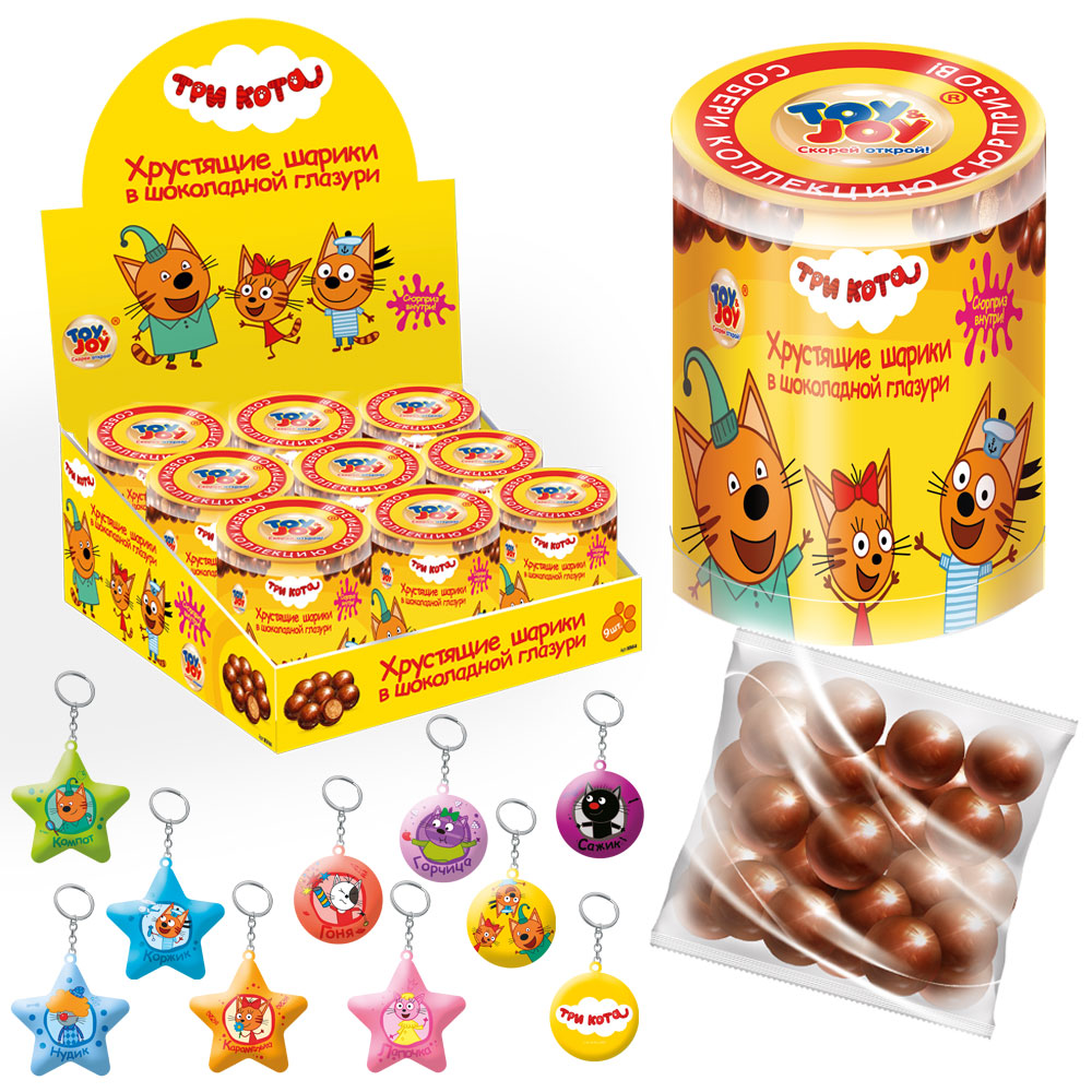 Хрустящие шарики в шоколадной глазури и сюрприз в пластиковой тубе, ТМ ...